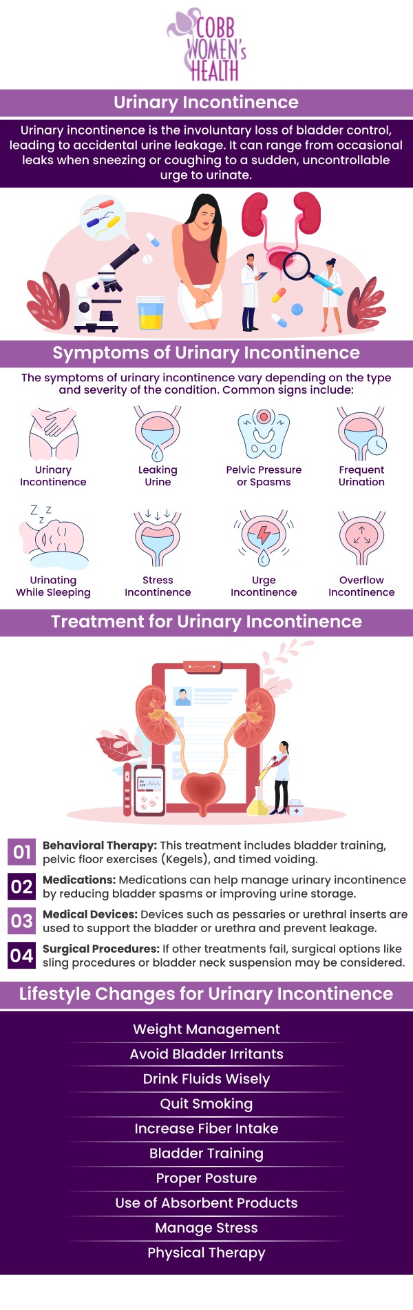 At Cobb Women's Health in Austell, GA, we offer specialized urinary incontinence treatment tailored to meet your individual needs. Our experienced team employs the latest techniques and therapies to ensure effective management of urinary incontinence, helping you regain confidence and improve your quality of life. Experience compassionate care in a supportive environment. Visit us today to learn how we can help you take control of your health. For more information, please contact us today or book an appointment online now! We are conveniently located at 1810 Mulkey Rd SW Suite 102, Austell, GA 30106! At Cobb Women's Health in Austell, GA, we offer specialized urinary incontinence treatment tailored to meet your individual needs. Our experienced team employs the latest techniques and therapies to ensure effective management of urinary incontinence, helping you regain confidence and improve your quality of life. Experience compassionate care in a supportive environment. Visit us today to learn how we can help you take control of your health. For more information, please contact us today or book an appointment online now! We are conveniently located at 1810 Mulkey Rd SW Suite 102, Austell, GA 30106!