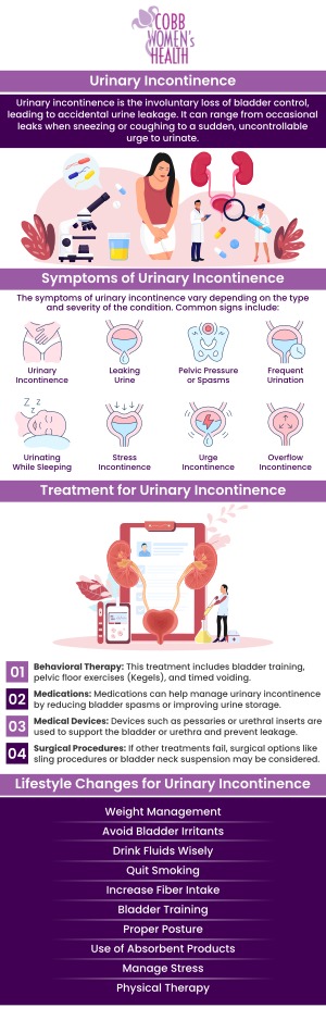 At Cobb Women's Health in Austell, GA, we offer specialized urinary incontinence treatment tailored to meet your individual needs. Our experienced team employs the latest techniques and therapies to ensure effective management of urinary incontinence, helping you regain confidence and improve your quality of life. Experience compassionate care in a supportive environment. Visit us today to learn how we can help you take control of your health. For more information, please contact us today or book an appointment online now! We are conveniently located at 1810 Mulkey Rd SW Suite 102, Austell, GA 30106! At Cobb Women's Health in Austell, GA, we offer specialized urinary incontinence treatment tailored to meet your individual needs. Our experienced team employs the latest techniques and therapies to ensure effective management of urinary incontinence, helping you regain confidence and improve your quality of life. Experience compassionate care in a supportive environment. Visit us today to learn how we can help you take control of your health. For more information, please contact us today or book an appointment online now! We are conveniently located at 1810 Mulkey Rd SW Suite 102, Austell, GA 30106!